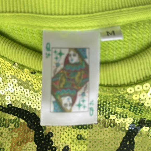 Lime Green Sequin Grinch sweatshirt - Picture 2 of 4